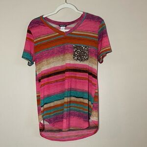 Heimish USA womens multicolor striped blouse - small‎